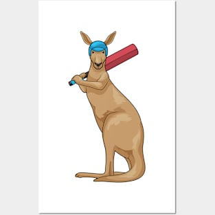 Kangaroo Cricket Cricket bat Posters and Art